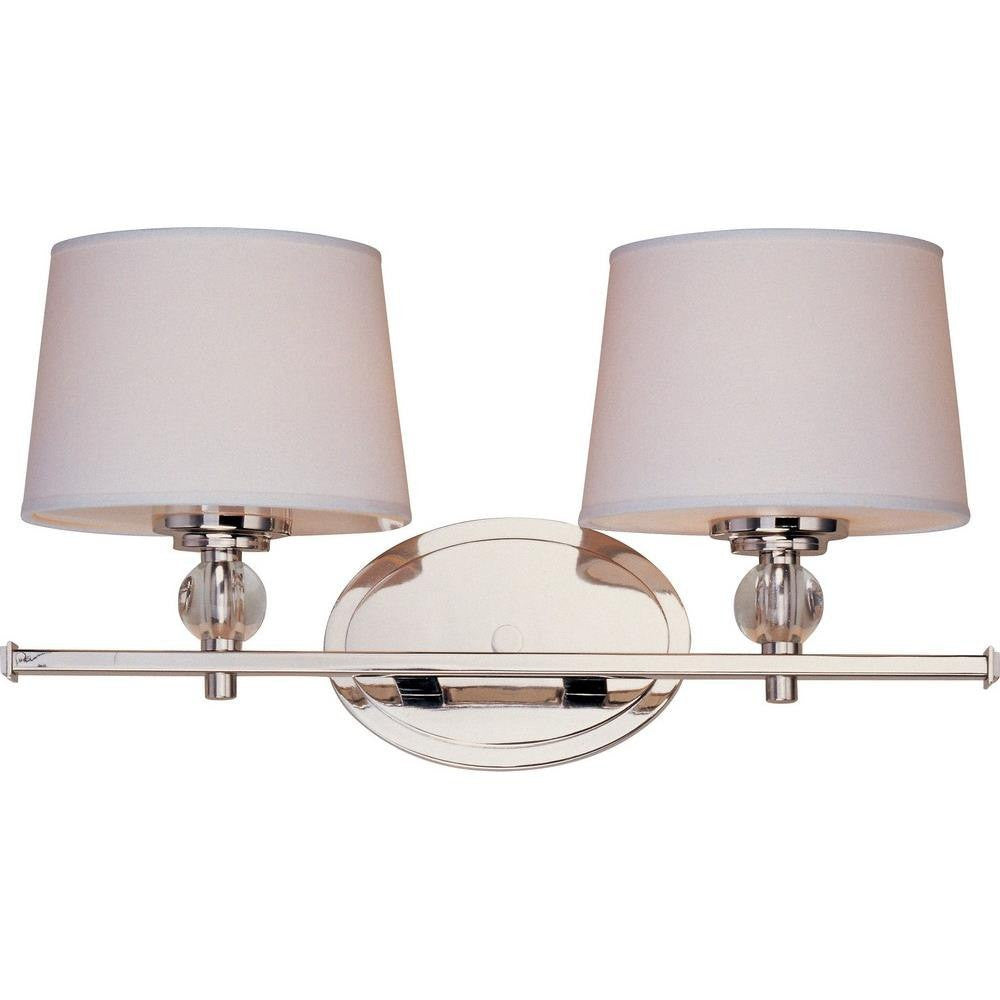 Maxim Lighting 12762WTPN Rondo 2 Light Polished Nickel Bath Vanity Wall Light front view