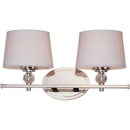 Maxim Lighting 12762WTPN Rondo 2 Light Polished Nickel Bath Vanity Wall Light front view