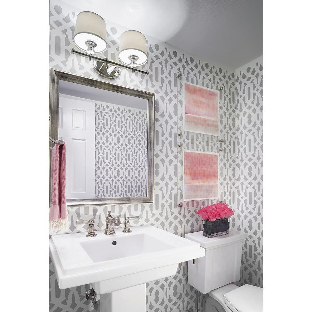 Maxim Lighting 12762WTPN Rondo 2 Light Bath Vanity Wall Light installed above bathroom mirror