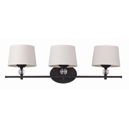 Maxim Lighting 12763WTOI Rondo 3 Light 26 inch Oil-Rubbed Bronze Bath Vanity Wall Light - Front View