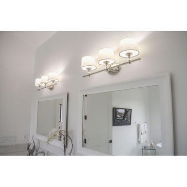 Maxim Lighting 12763WTPN Rondo Polished Nickel Bath Vanity Wall Light - Dual Vanity Bathroom Setting