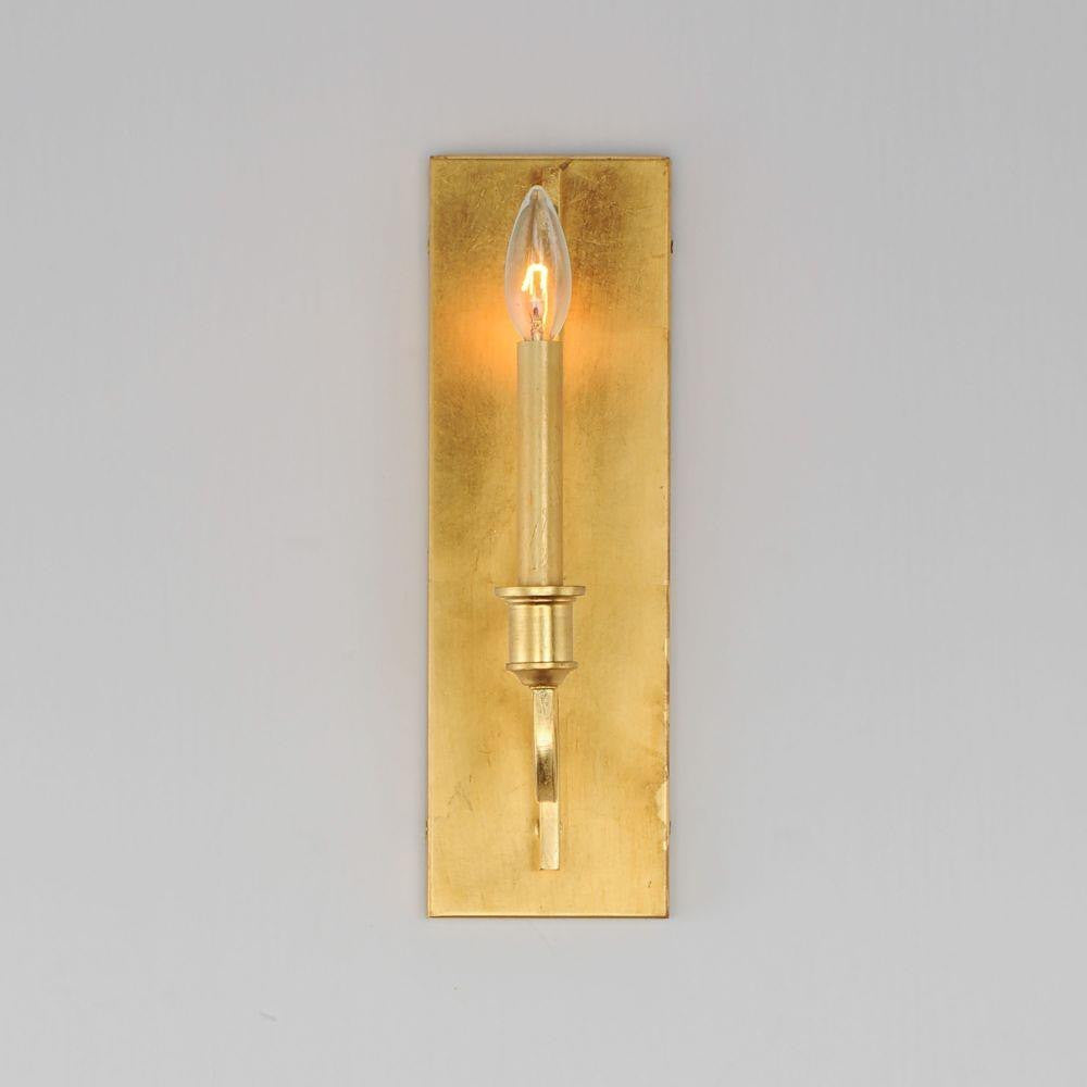 Maxim Lighting 12781GL Normandy Gold Leaf Wall Sconce Lit View