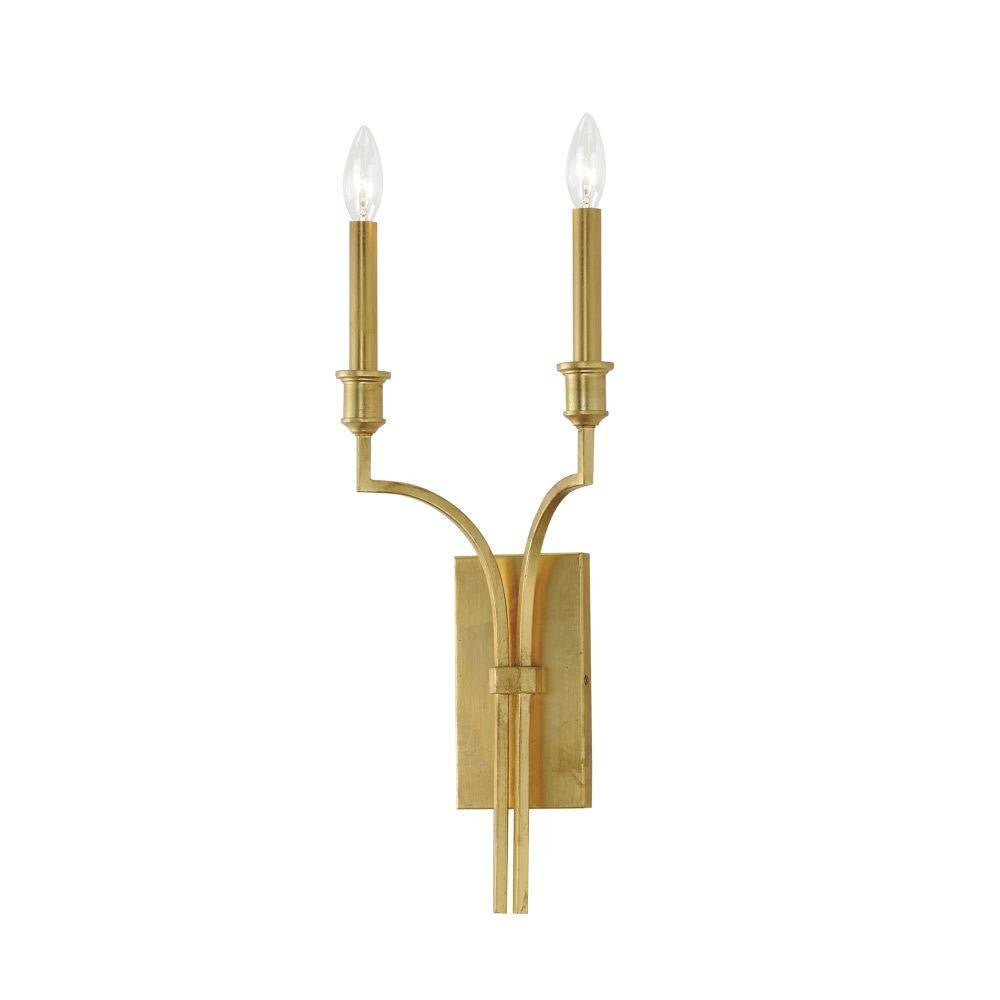 Maxim Lighting 12782GL Normandy 2 Light Gold Leaf Wall Sconce
