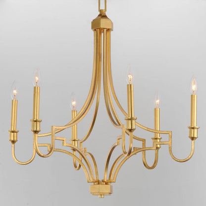 Maxim Lighting 12786GL Normandy 6 Light Gold Leaf Chandelier - Angled Close-Up