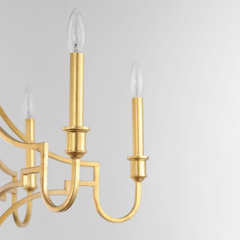 Maxim Lighting 12786GL Normandy Gold Leaf Chandelier - Candle Arm Detail