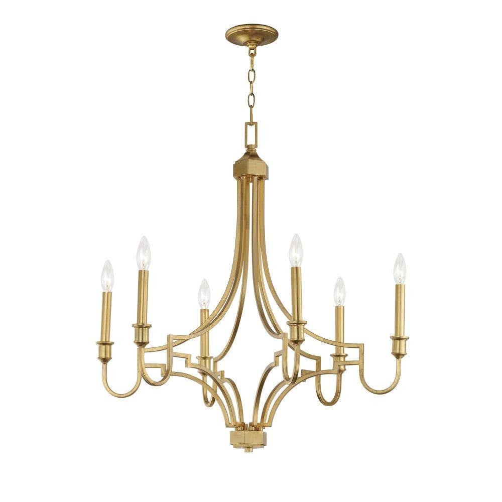 Maxim Lighting 12786GL Normandy 6 Light Gold Leaf Chandelier - Full View