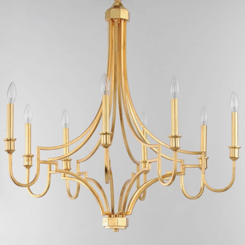 Maxim Lighting 12788GL Normandy 8 Light Gold Leaf Chandelier - Front Angle Detail