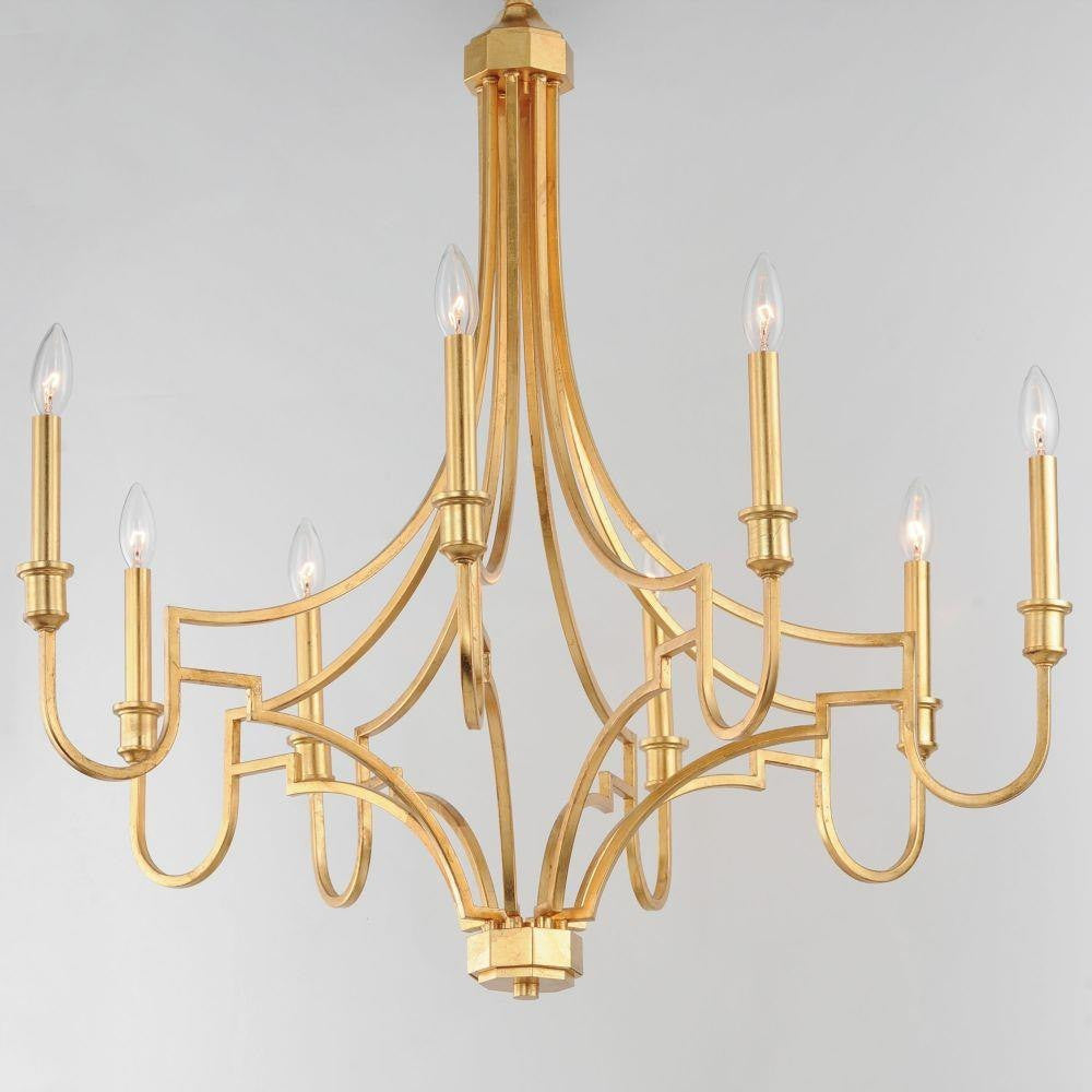 Maxim Lighting 12788GL Normandy 8 Light Gold Leaf Chandelier - Side Angle Detail