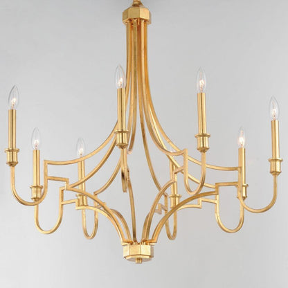 Maxim Lighting 12788GL Normandy 8 Light Gold Leaf Chandelier - Side Angle Detail