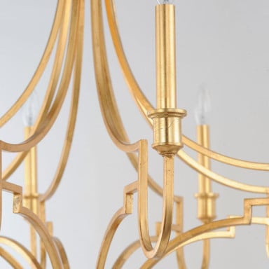 Maxim Lighting 12788GL Normandy 8 Light Gold Leaf Chandelier - Close-Up of Arm and Candelabra Detail