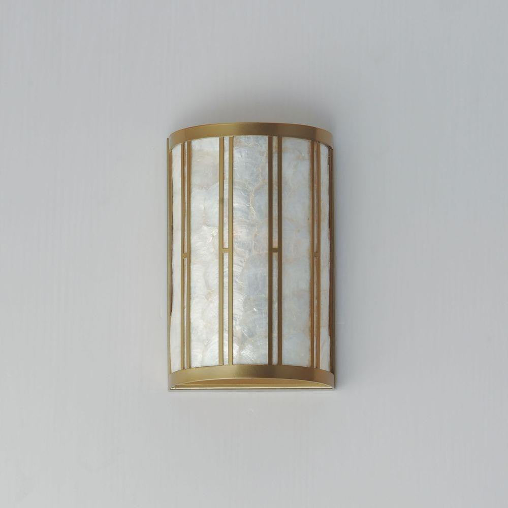 Maxim Lighting 12800CZNAB Miramar Wall Sconce Natural Aged Brass - Front View