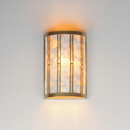 Maxim Lighting 12800CZNAB Miramar Wall Sconce Natural Aged Brass - Lit View