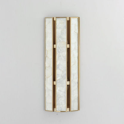 Maxim Lighting 12801CZNAB Miramar Wall Sconce in Capiz Natural Aged Brass - angled top view