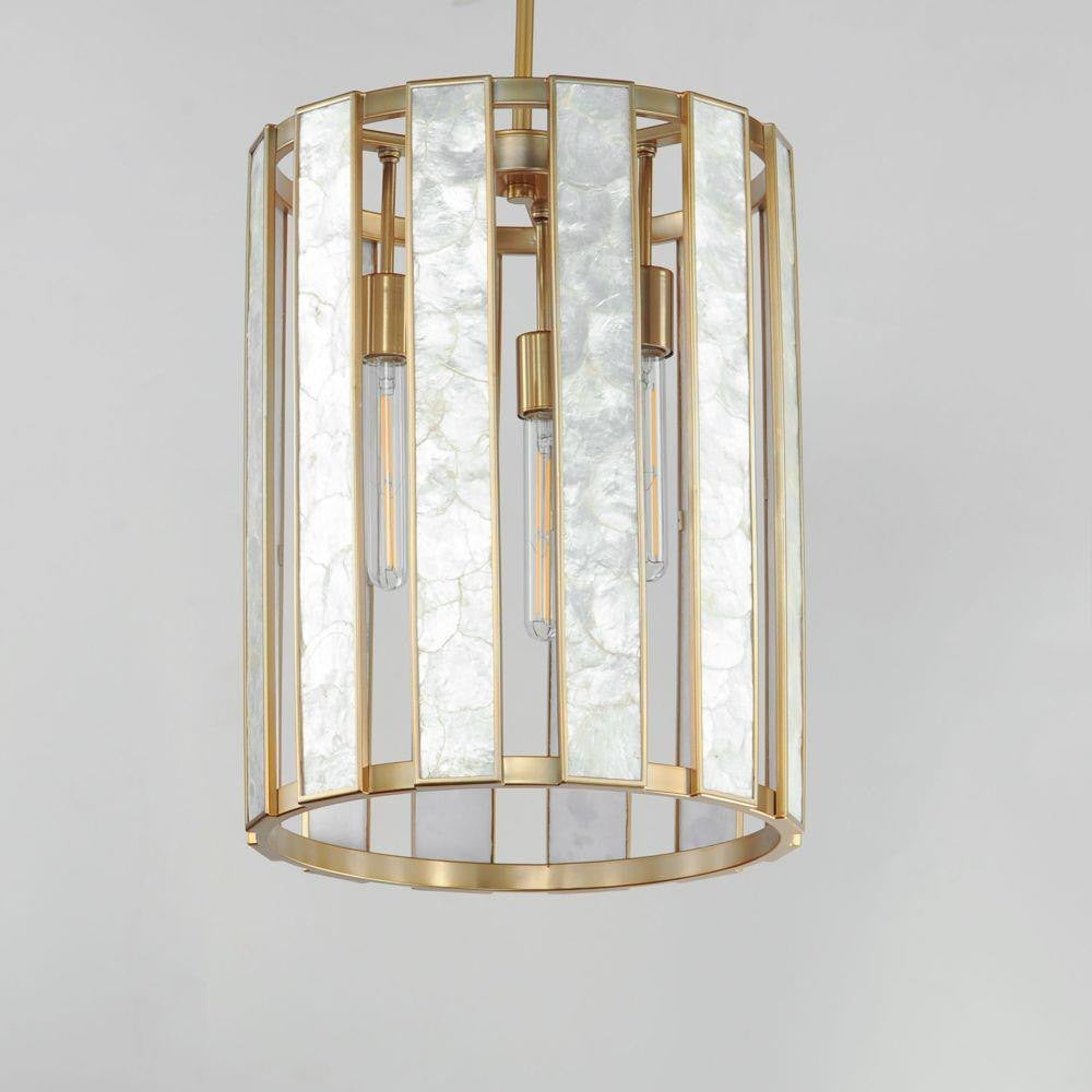 Maxim Lighting 12802CZNAB Miramar Natural Aged Brass Foyer Chandelier Detail View