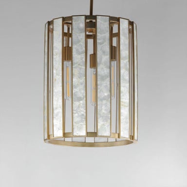 Maxim Lighting 12802CZNAB Miramar Natural Aged Brass Foyer Chandelier Angle View