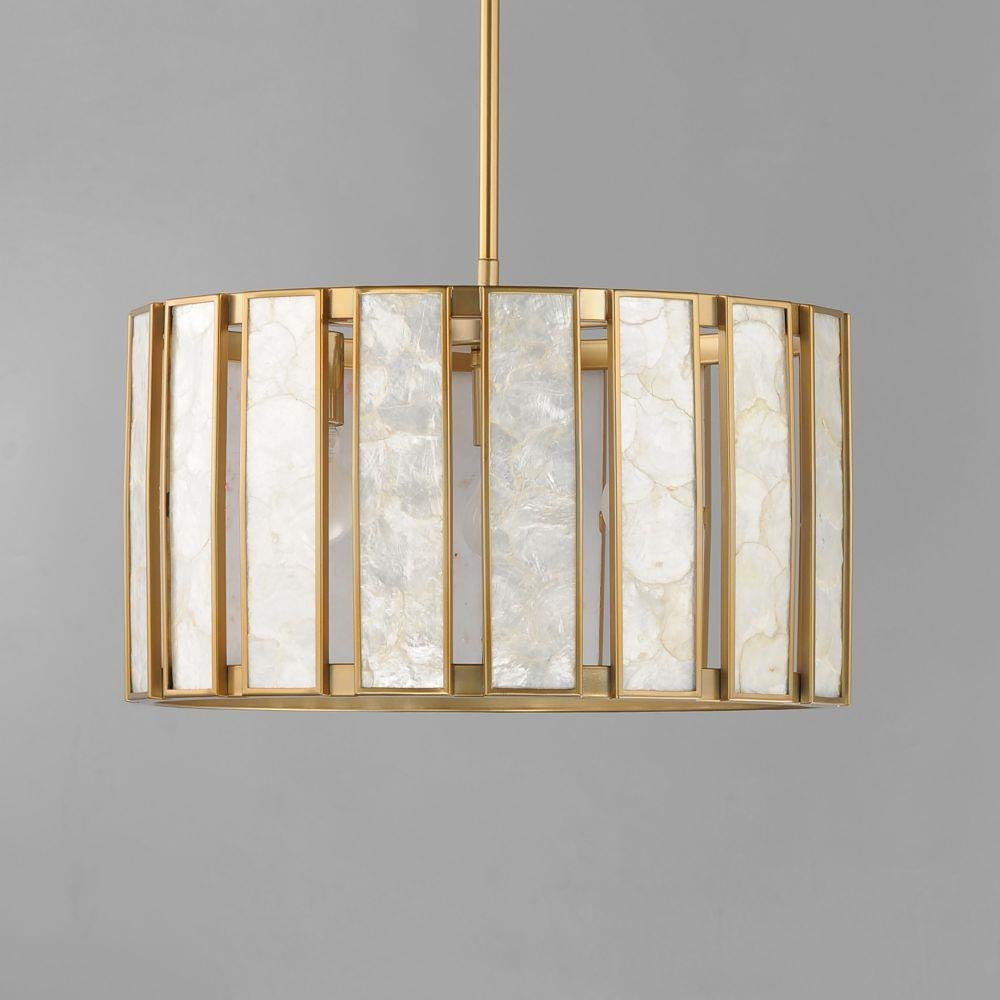 Maxim Lighting 12803CZNAB Miramar Pendant Close-Up Front View on Gray Background