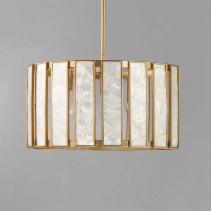 Maxim Lighting 12803CZNAB Miramar Pendant Close-Up Front View on Gray Background