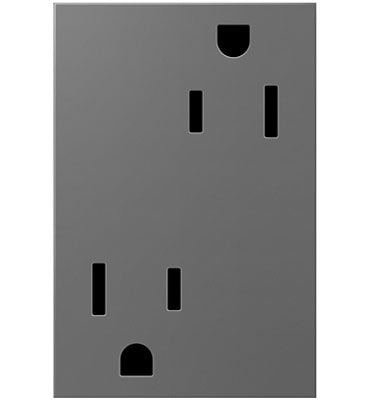 Legrand ARTR153M4 15A Dual Tamper-Resistant Plus-Size Outlet - Finish: Magnesium