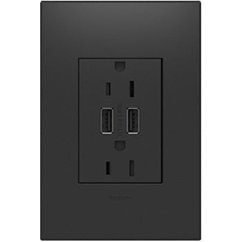 Legrand ARTRUSB153G4 3.1A Dual USB Plus-Size Outlet Module - Type A - Finish: Graphite