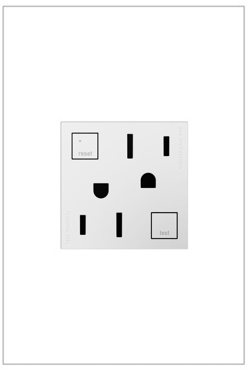 Legrand AGFTR2152W4 15A Tamper-Resistant Self-Test GFCI Duplex Receptacle - Finish: White