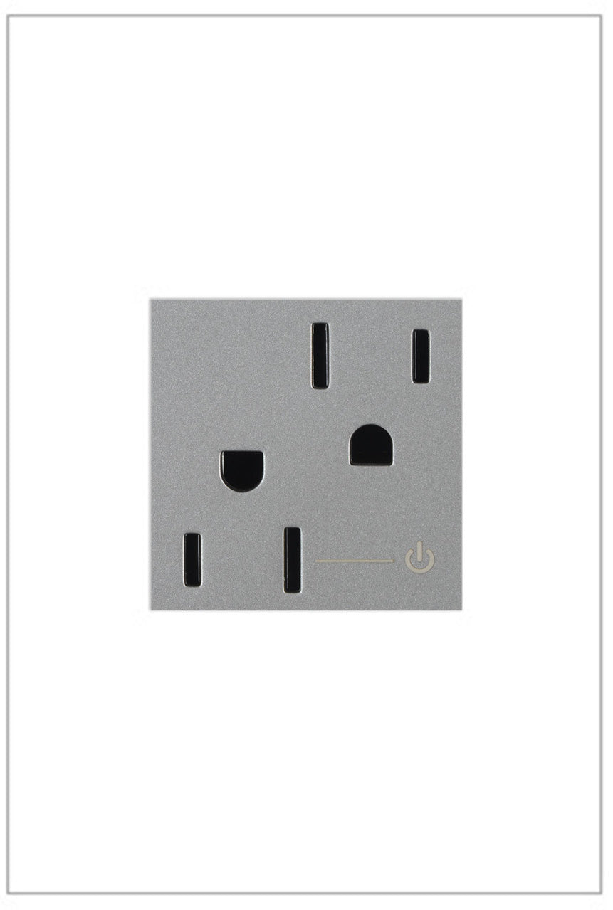 Legrand ARCH152M10 15A Tamper-Resistant Half-Controlled Wall Outlet - Finish: Magnesium