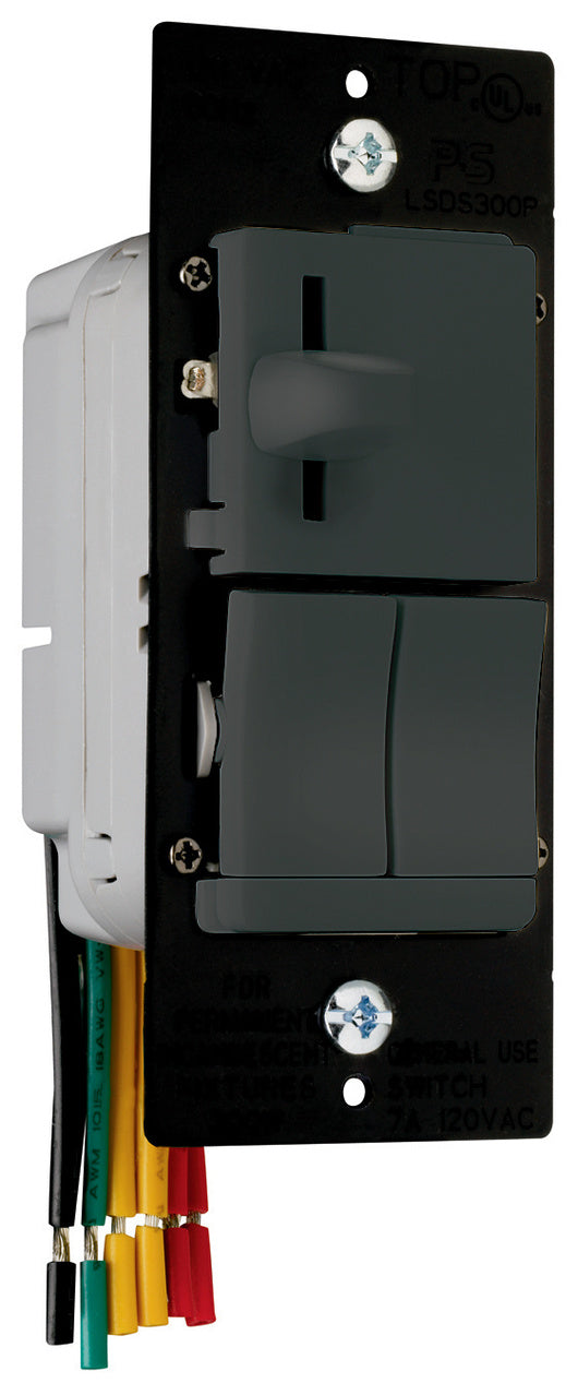 Wattstopper LSDS300PBKV LS Trademaster Incandescent Slide Dimmer and Switch - Finish: Black