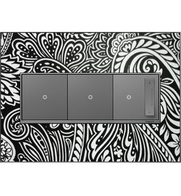 Legrand AWM3GM4 Custom 3-Gang Screwless Wall Plate for Designer Switches and Outlets - Trim Finish: Magnesium