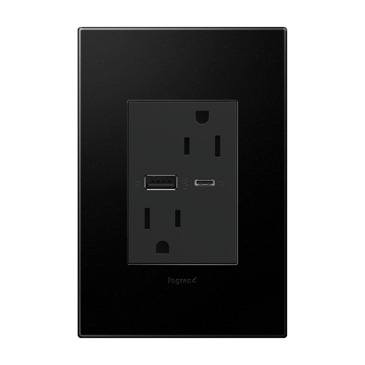 Legrand ARTRUSB156ACG4 15A USB Plus-Size Tamper-Resistant Outlet - Type A/C - Finish: Graphite