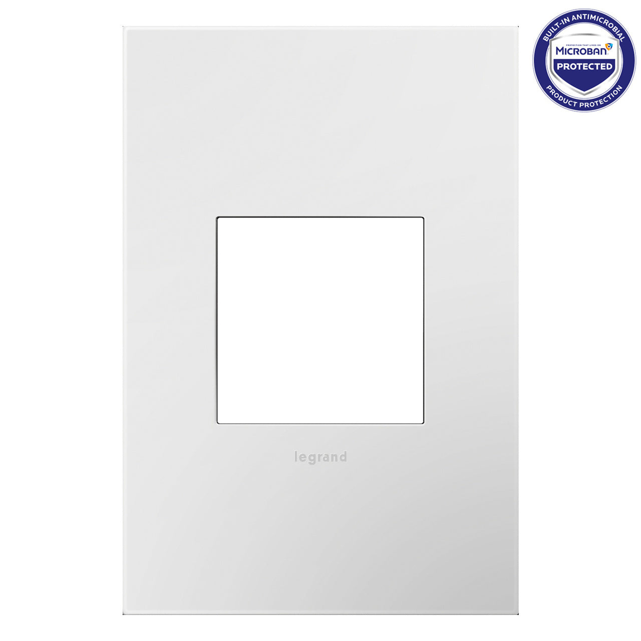 Legrand AWP1G2WH6 1-Gang Screwless Wall Plate with Microban - Finish: Gloss White