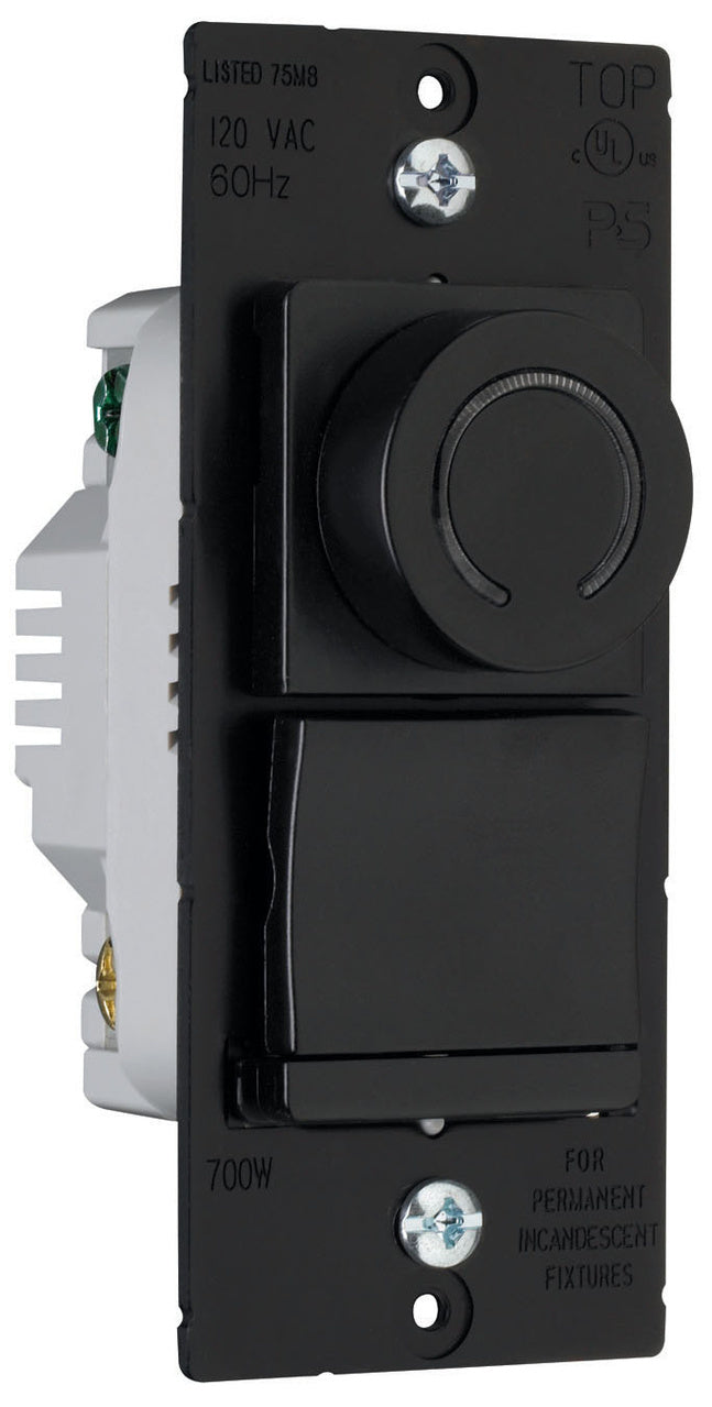 Wattstopper DR703PBKV Decorator Rotary DR Series Dimmer - Finish: Black
