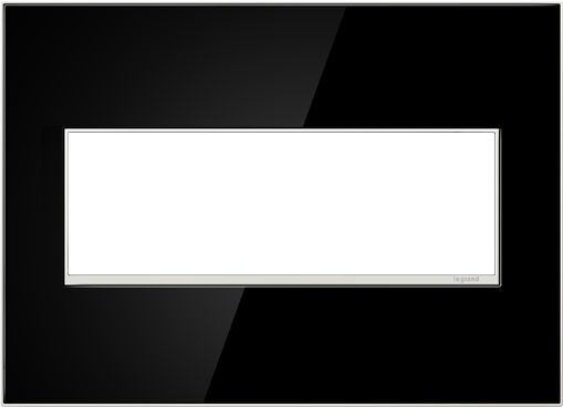 Legrand AWM3GMB4 Mirror 3-Gang Screwless Wall Plate - Finish: Black Mirror