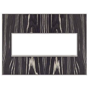 Legrand AWM3GMA4 3-Gang Screwless Wall Plate for Designer Switches and Outlets - Finish: Macassar