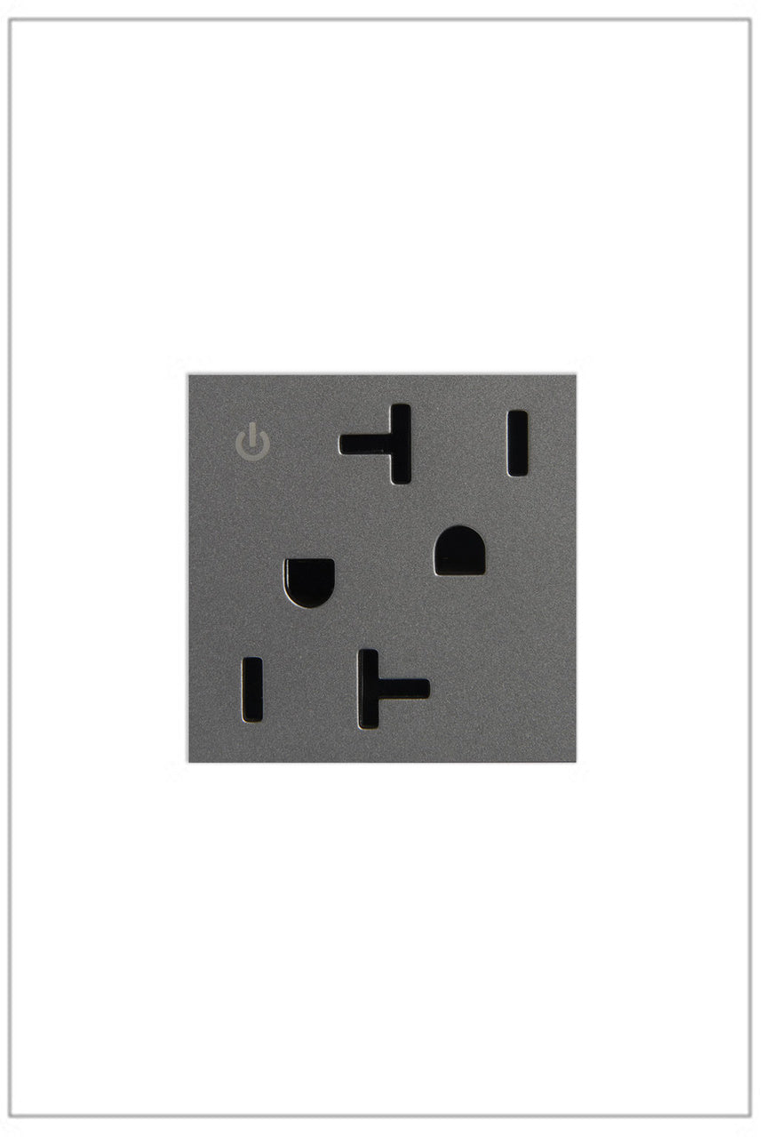 Legrand ARCD202M10 20A Tamper-Resistant Dual Controlled Outlet - Finish: Magnesium