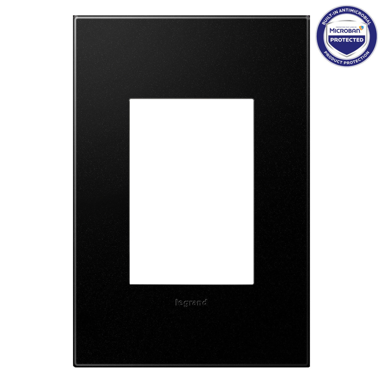 Legrand AWP1G3GR4 1-Plus-Gang Screwless Wall Plate with Microban - Finish: Graphite