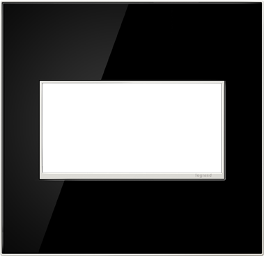 Legrand AWM2GMB4 Mirror 2-Gang Screwless Wall Plate - Finish: Black Mirror