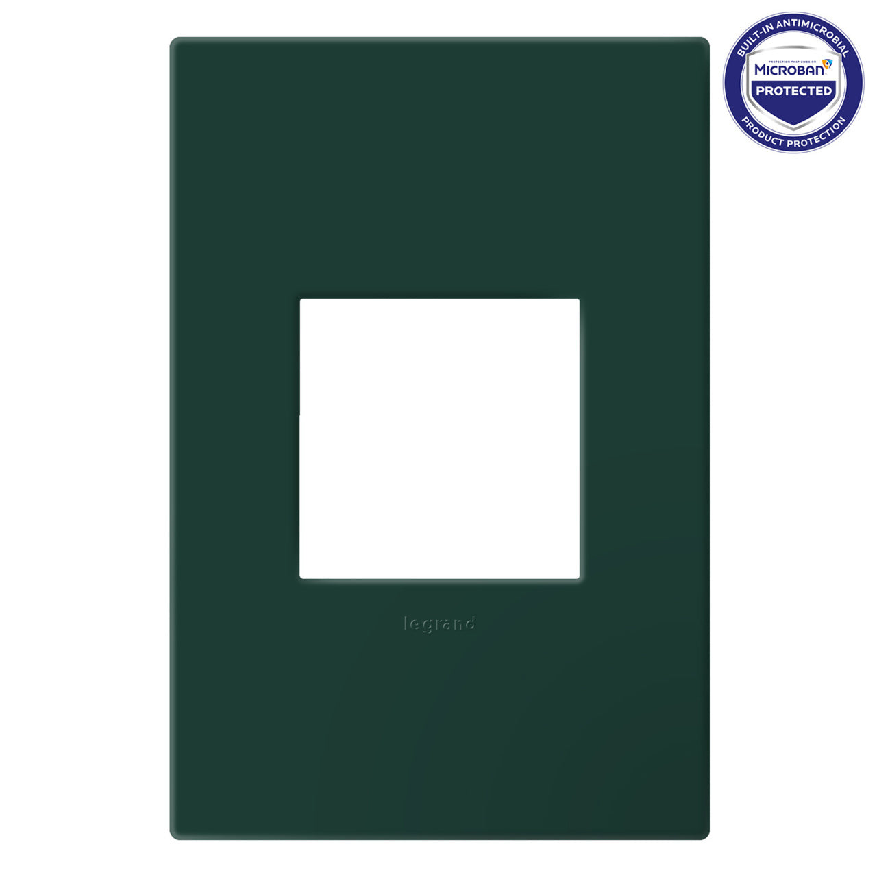 Legrand AWP1G2EG 1-Gang Screwless Wall Plate with Microban - Finish: Evergreen