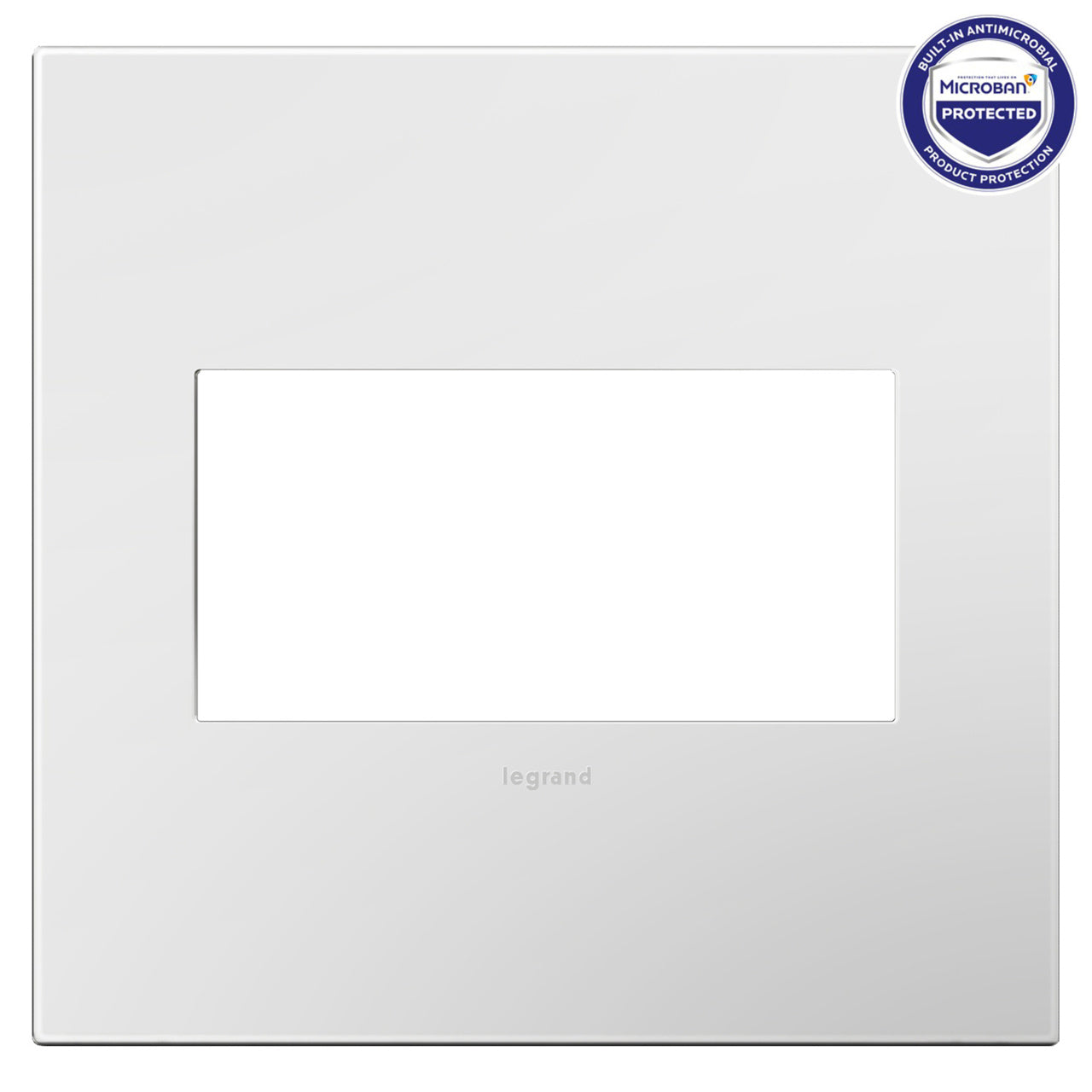 Legrand AWP2GWH4 2-Gang Screwless Wall Plate with Microban - Finish: Gloss White
