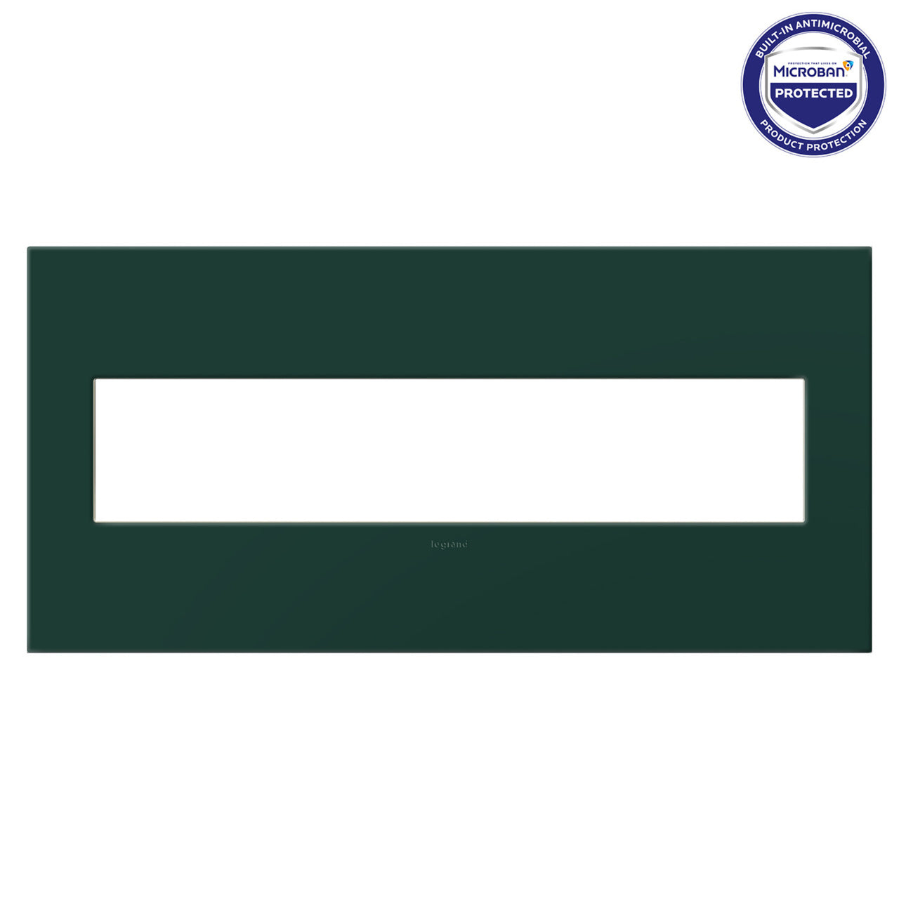 Legrand AWP5GEG 5-Gang Screwless Wall Plate with Microban - Finish: Evergreen
