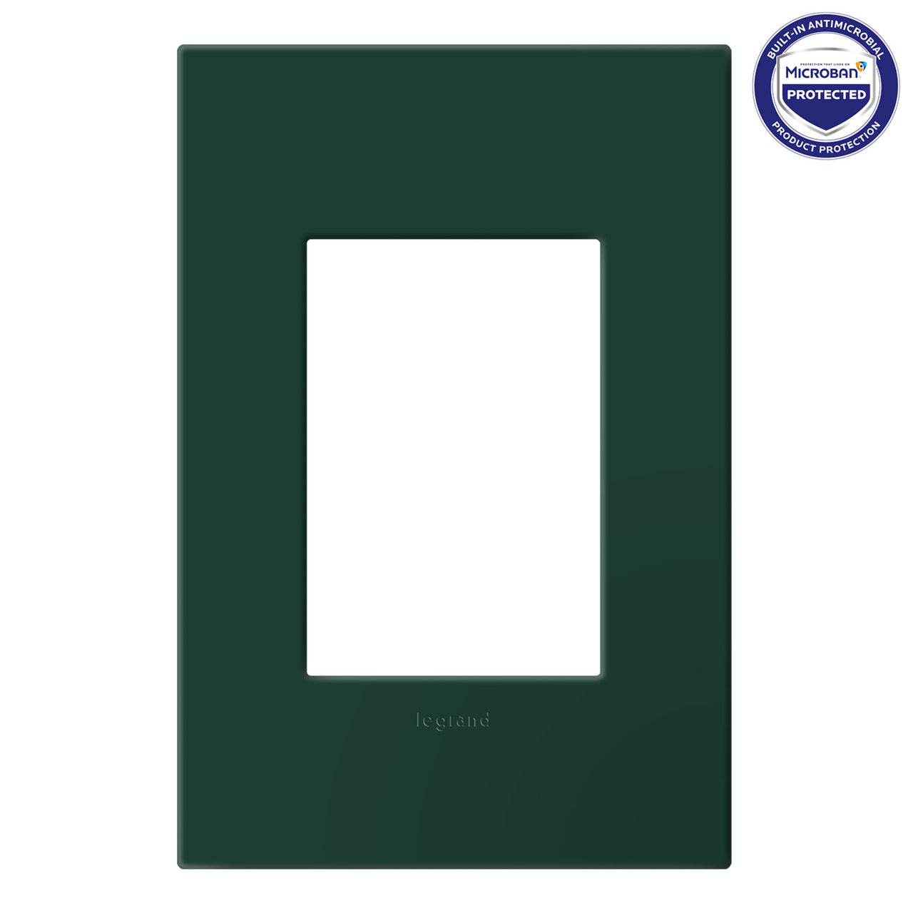 Legrand AWP1G3EG 1-Plus-Gang Screwless Wall Plate with Microban - Finish: Evergreen