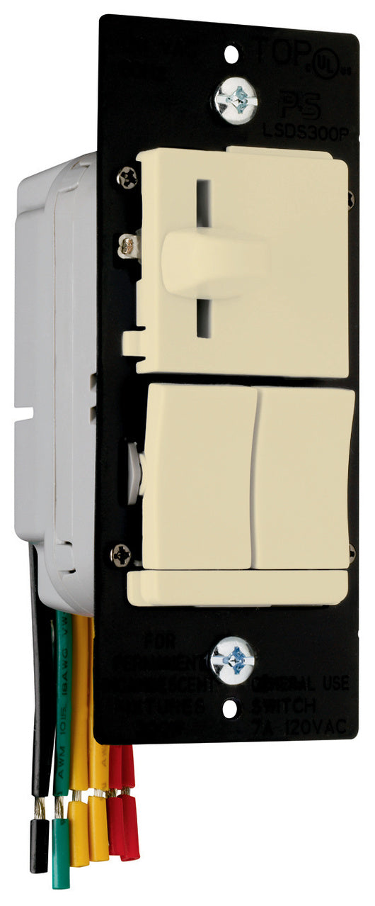 Wattstopper LSDS300PIV LS Trademaster Incandescent Slide Dimmer and Switch - Finish: Ivory