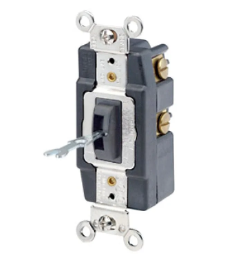 Leviton 1281-L Locking Toggle Switch, 15 Amp, 120/277 Volt, Black