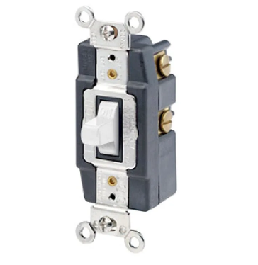 Leviton 1281-W Toggle Switch, 15 Amp, 120/277 Volt, White