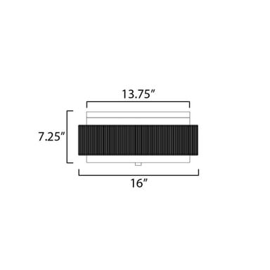 Maxim Lighting 12810OFNAB Seacliff Flush Mount Ceiling Light - Dimensions Diagram