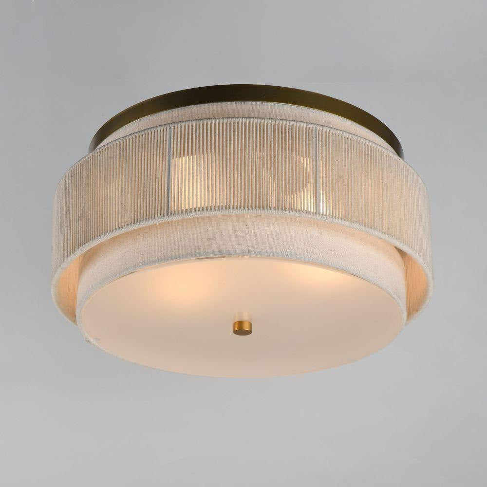 Maxim Lighting 12810OFNAB Seacliff Flush Mount Ceiling Light - Lit Angle View