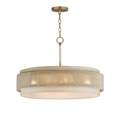 Maxim Lighting 12814OFNAB Seacliff 4 Light 28 inch Natural Aged Brass Pendant Ceiling Light