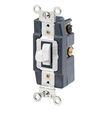 Leviton 1282-W Toggle Switch, 15 Amp, 120/277 Volt, White