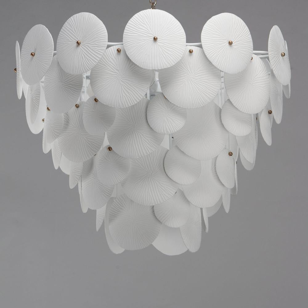 Maxim Lighting 12827WTNAB Isla 8 Light Chandelier full view in White Natural Aged Brass
