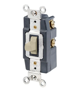 Leviton 1285-I Toggle Switch, 20 Amp, 120/277 Volt, lvory