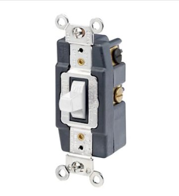 Leviton 1288-W Toggle Switch, 30 Amp, 120/277 Volt, White