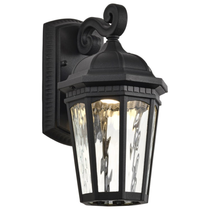 Nuvo 62-5945 East River Smart Starfish LED Outdoor Wall Light, RGBTW, Voltage 120V, Matte Black / Clear Water Glass